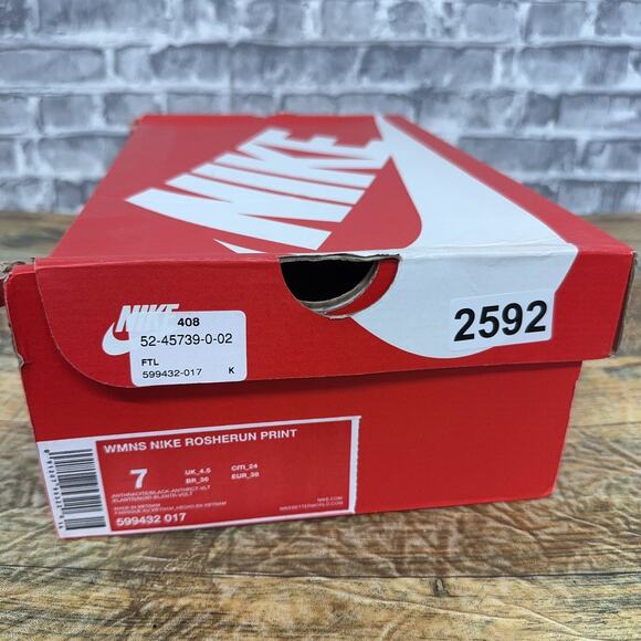 Nike Roshe Run Print Anthracite Black 599432-017 Womens Size 7 New - Picture 6 of 7